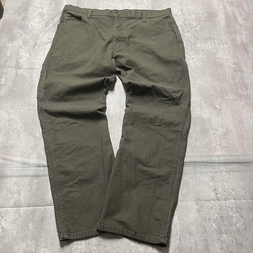 Dickies Men's Work Jeans 38x30 Green 100% Cotton Durable Workwear